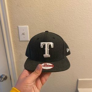 New Era Dark Grey Texas Rangers Snapback